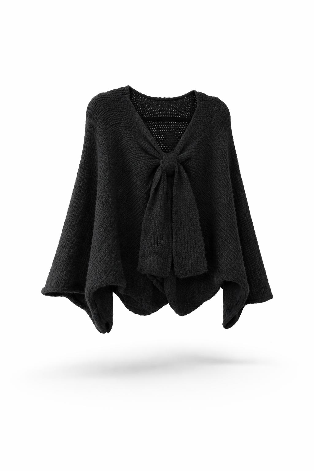 Strick-Poncho „Soft Bow“