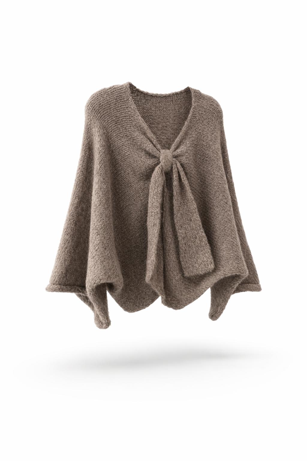 Strick-Poncho „Soft Bow“